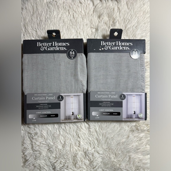 Better Homes & Gardens Solid Fringe 84"Single Panel Curtain Soft Silver - Picture 6 of 7